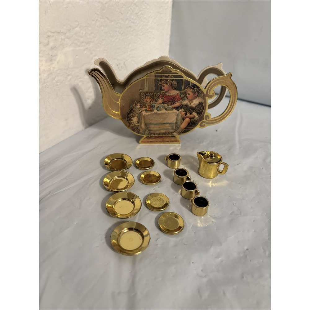 Childs toy Vintage Tea Set & Box  To‎ Tea 1988 Shackman Co EUC